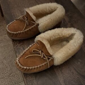 L.L. Bean Women's Tan Moccasin Slippers